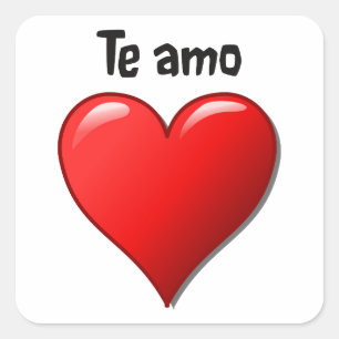 Te Amo - Liebe I Sie auf spanisch Quadratischer Aufkleber