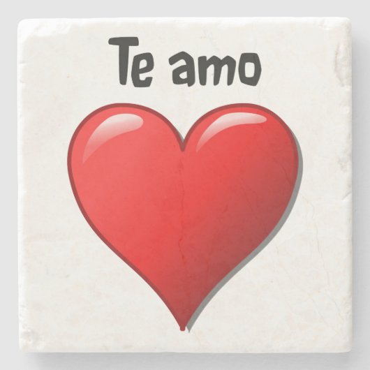Te Amo - Liebe I Sie auf spanisch Steinuntersetzer (Vorderseite)