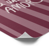 Te Amo Poster bordeauxrosa (Ecke)