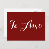 Te Amo Postkarte (Vorne/Hinten)