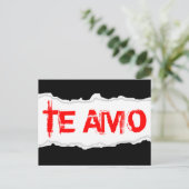 TE AMO (Seite rip) Feiertagspostkarte (Stehend Vorderseite)