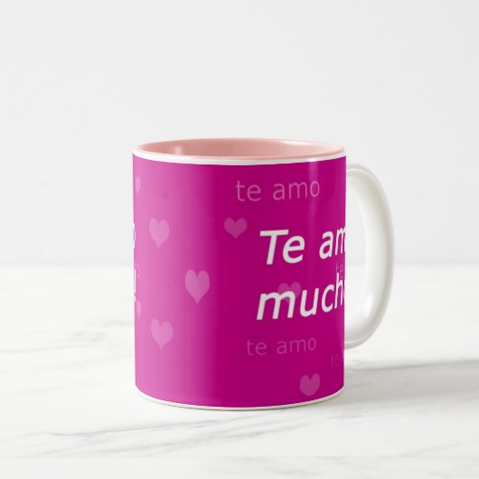 Te Amo-Tasse Zweifarbige Tasse (VorderseiteRechts)