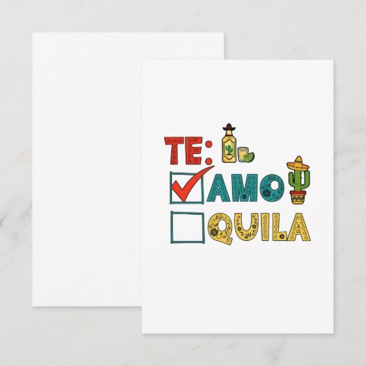 Te Amo Tequila Cinco De Mayo Funny Dankeskarte (Vorne/Hinten)