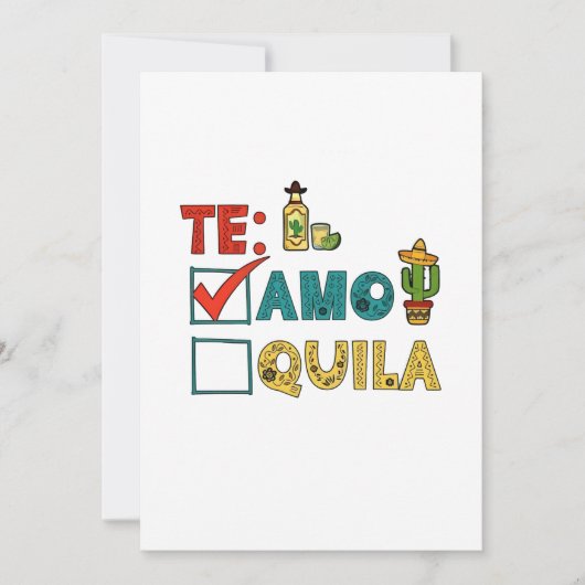 Te Amo Tequila Cinco De Mayo Funny Einladung (Vorderseite)