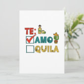 Te Amo Tequila Cinco De Mayo Funny Einladung (Stehend Vorderseite)
