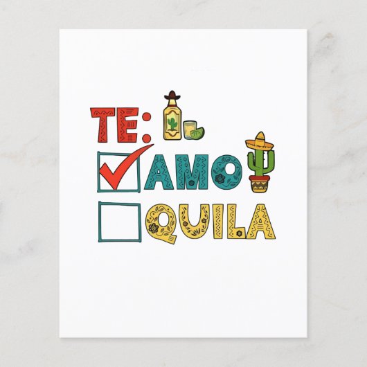 Te Amo Tequila Cinco De Mayo Funny Flyer (Vorne)