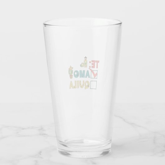 Te Amo Tequila Cinco De Mayo Funny Glas (Rückseite)
