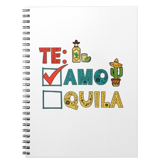 Te Amo Tequila Cinco De Mayo Funny Notizblock (Vorderseite)