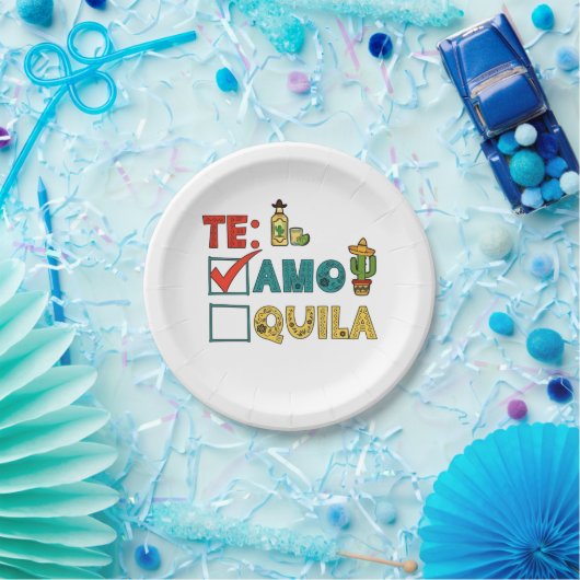 Te Amo Tequila Cinco De Mayo Funny Pappteller (Party)