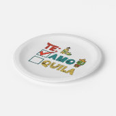 Te Amo Tequila Cinco De Mayo Funny Pappteller (Schrägansicht)