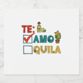 Te Amo Tequila Cinco De Mayo Funny Schaumweinetikett (Einzelnes Label)