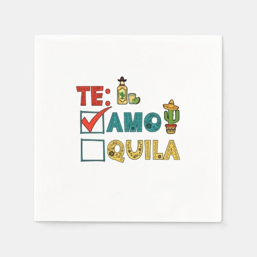 Te Amo Tequila Cinco De Mayo Funny Serviette (Vorderseite)