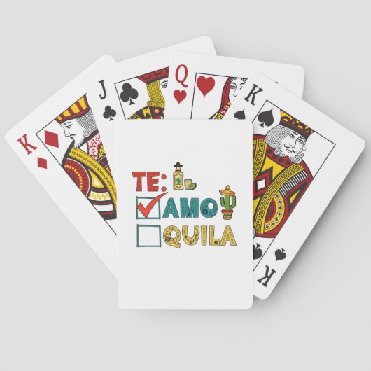 Te Amo Tequila Cinco De Mayo Funny Spielkarten (Rückseite)