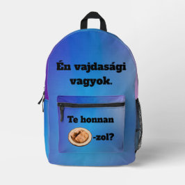 Te honnan SZÁRMA-zol? hátitáska Bedruckter Rucksack