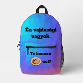 Te honnan SZÁRMA-zol? hátitáska Bedruckter Rucksack