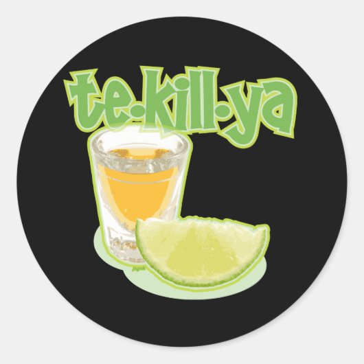 te-kill-ya runder aufkleber (Vorderseite)