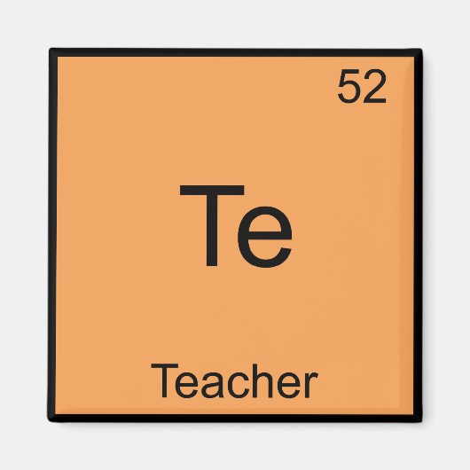 Te - Lehrer Funny Chemistry Element Symbol T-Shirt Magnet (Vorne)