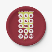 Te Pu Taka Maori Maori Alphabet Pappteller (Vorderseite)