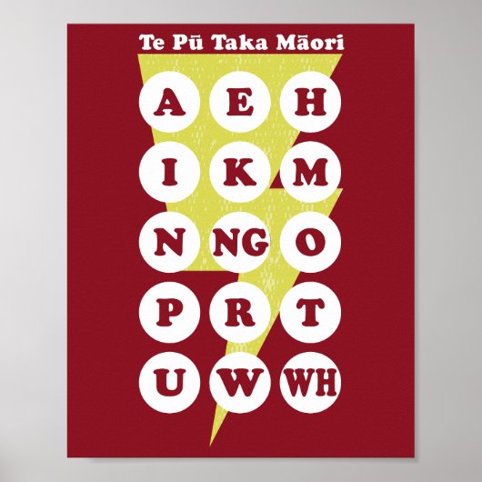 Te Pu Taka Maori Maori Alphabet Poster (Vorne)