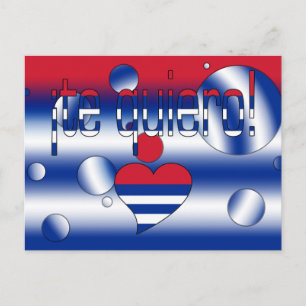 ¡Te Quiero! Cuba Flag Colors Pop Art Postkarte