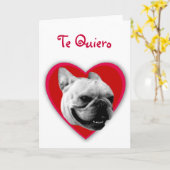 Te quiero Grußkarte französischer Bulldogge Karte (Gelbe Blume)