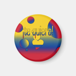 ¡Te Quiero! Kolumbien Flag Colors Pop Art Magnet