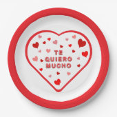 Te Quiero Mucho Valentinstag Pappteller (Vorderseite)