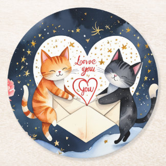 Te quiero runder pappuntersetzer