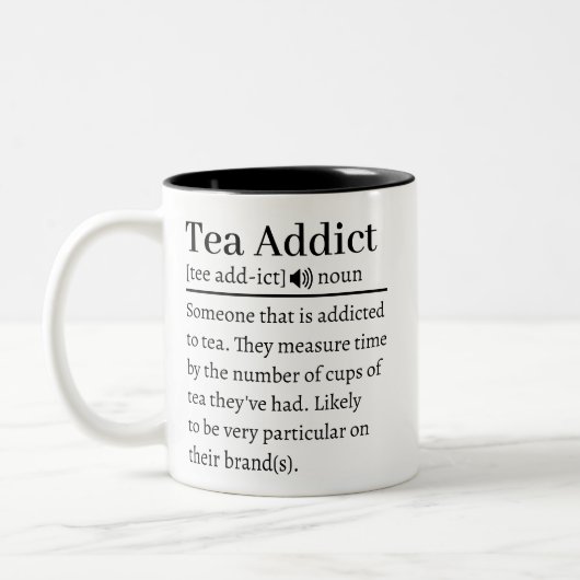 Tea Addict Definition Zweifarbige Tasse (Links)