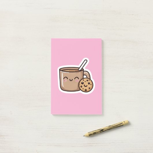 Tea and Cookie Post-it Klebezettel (Auf Schreibtisch)