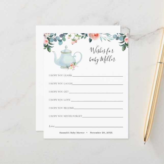 Tea Baby Duwer wünscht sich für das Baby (Vorderseite/Rückseite Beispiel)