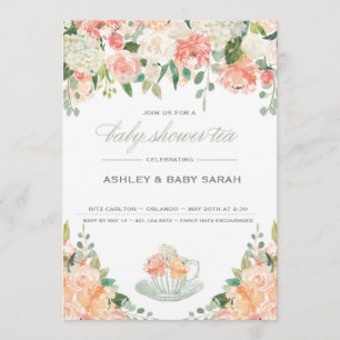 Tea Baby Shower Einladung