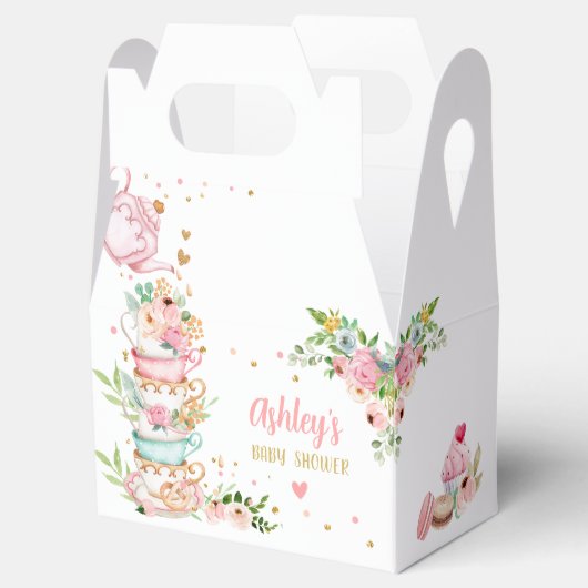 Tea Baby Shower Pink Flower Girl Baby wird brauen Geschenkschachtel (Geöffnet)
