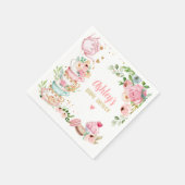 Tea Baby Shower Pink Flower Girl Baby wird brauen Serviette (Ecke)