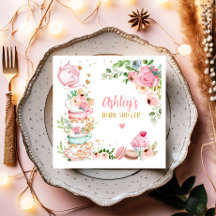 Tea Baby Shower Pink Flower Girl Baby wird brauen