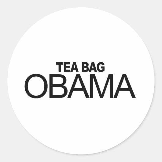 Tea Bag Obama Runder Aufkleber (Vorderseite)
