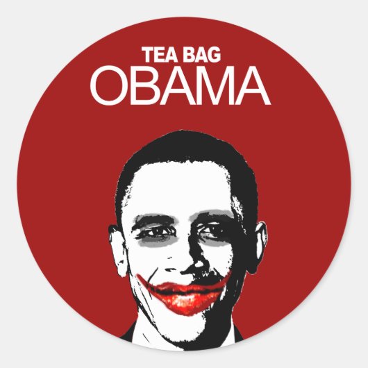 TEA BAG OBAMA RUNDER AUFKLEBER (Vorderseite)