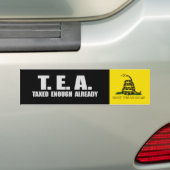 TEA - BESTEUERUNG GENUG BEREITS T - Shirt Autoaufkleber (Auf Auto)