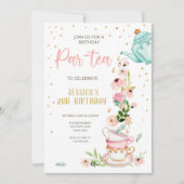 Tea Birthday Einladung Girl Party Par-tea Floral (Vorderseite)