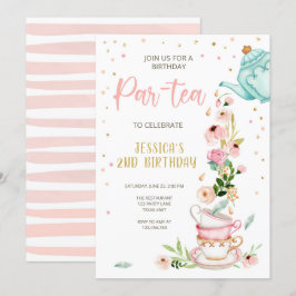 Tea Birthday Einladung Girl Party Par-tea Floral