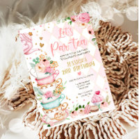 Tea Birthday Einladung Girl Party Par-tea Floral