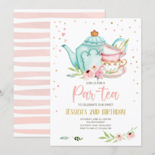 Tea Birthday Einladung Girl Party Par-tea Floral