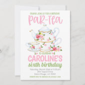 Tea Birthday Party Einladung (Vorderseite)
