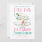 Tea Birthday Party Einladung (Vorderseite)