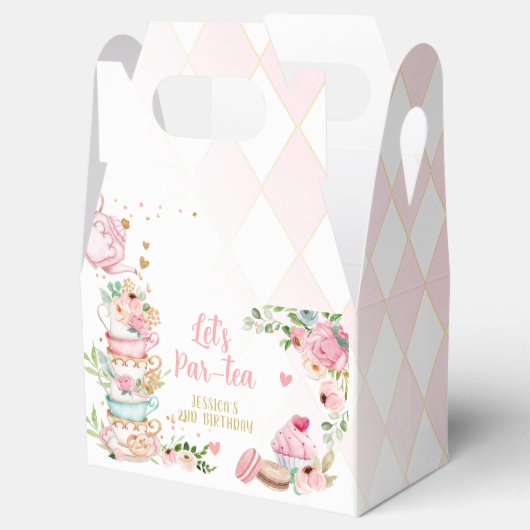 Tea Birthday Party Rosa Blume Girl Par-tea Floral Geschenkschachtel (Geöffnet)