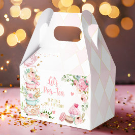 Tea Birthday Party Rosa Blume Girl Par-tea Floral Geschenkschachtel