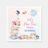 Tea Birthday Party Rosa Blume Girl Par-tea Floral Serviette (Vorderseite)