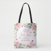 Tea Birthday Party Rosa Blume Girl Par-tea Floral Tasche (Vorderseite)