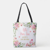 Tea Birthday Party Rosa Blume Girl Par-tea Floral Tasche (Rückseite)