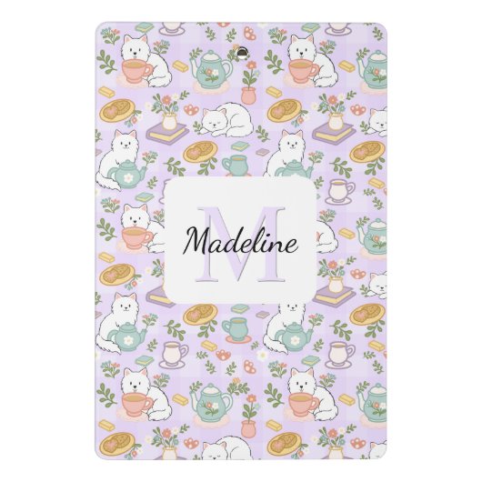 Tea & Bookish Cats Personalized Mini Clipboard Klemmbrett (Rückseite)